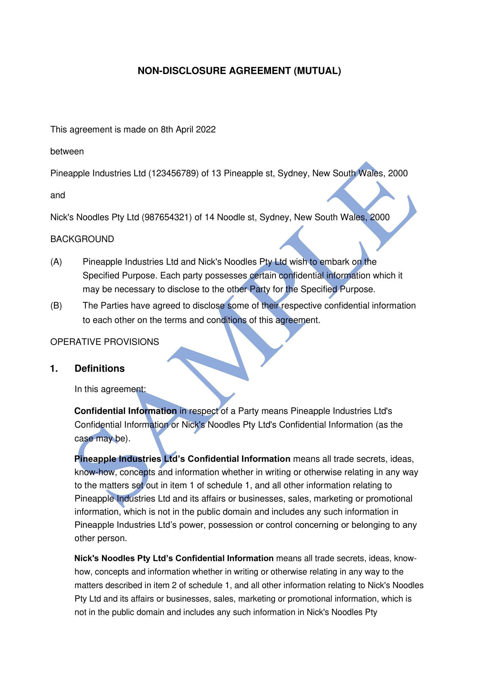 Commercial Lease Agreement (Non-Retail) - Free Template | Sample - Lawpath